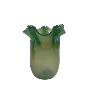 Blown glass green art vase