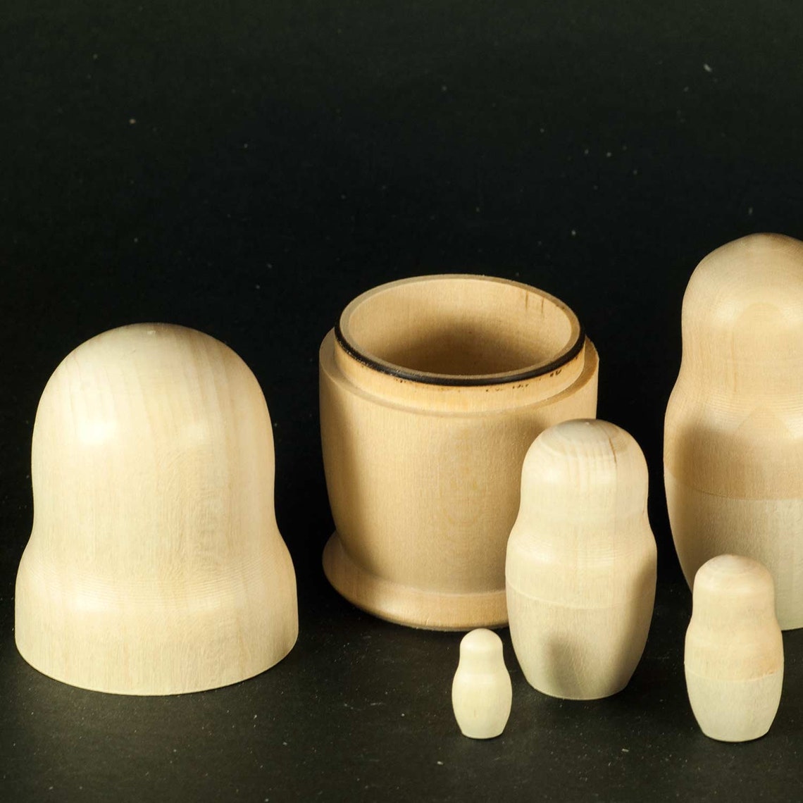 Blank Nesting Doll 5 piece set 10 cm/4 tall Unpainted Etsy