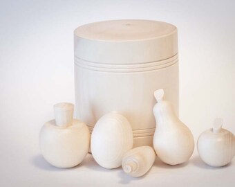 Unpainted Set of Wooden Toys