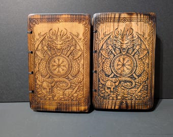 Hand bound, Notebooks, Sketch Book, Custom Paper, Grimoire, Diary, Wood Book