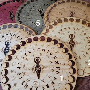 Spiral Goddess Moon Phases Wheel, Pagan, Wiccan, Zodiac