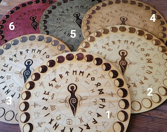 Spiral Goddess Moon Phases Wheel, Pagan, Wiccan, Zodiac