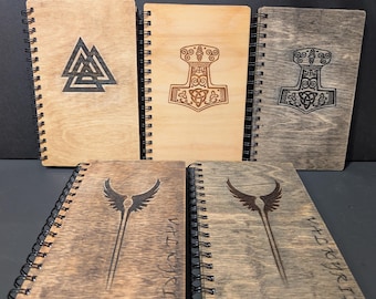 Cuaderno de espiral de madera, diario, cuaderno de bocetos, libro de madera,
