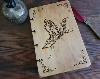 Butterfly, Hand bound, notebooks, Sketch book, custom paper, Grimoire, Diary