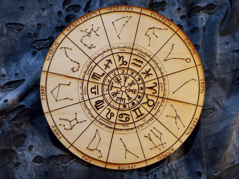 Constellations wheel of the year Sabbat runes moon phases | Etsy