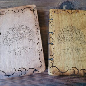 Open Tree of Life, Hand bound, notebooks, Sketch book, custom paper, Grimoire, Diary image 1