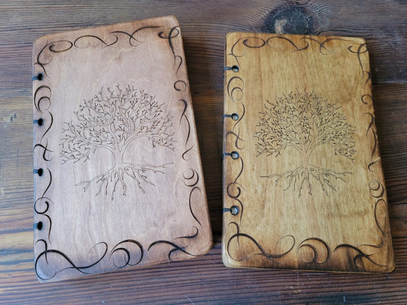 Open Tree of Life, Hand bound, notebooks, Sketch book, custom paper, Grimoire, Diary image 1