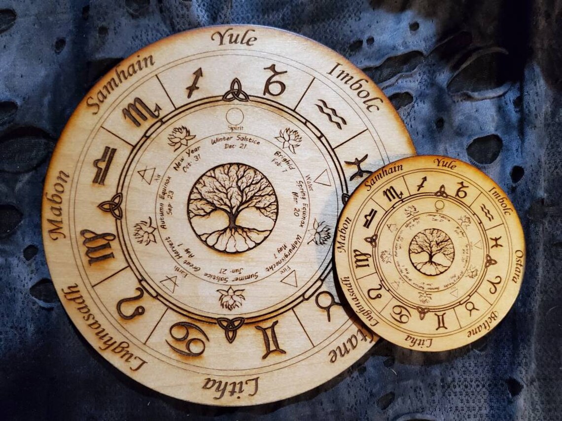 Sabbat Wheel of the Year Wiccan Calendar Pagan Altar Etsy