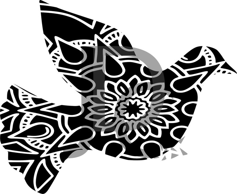 Download Dove Svg dove mandala dove zentangle bird svg mandala | Etsy