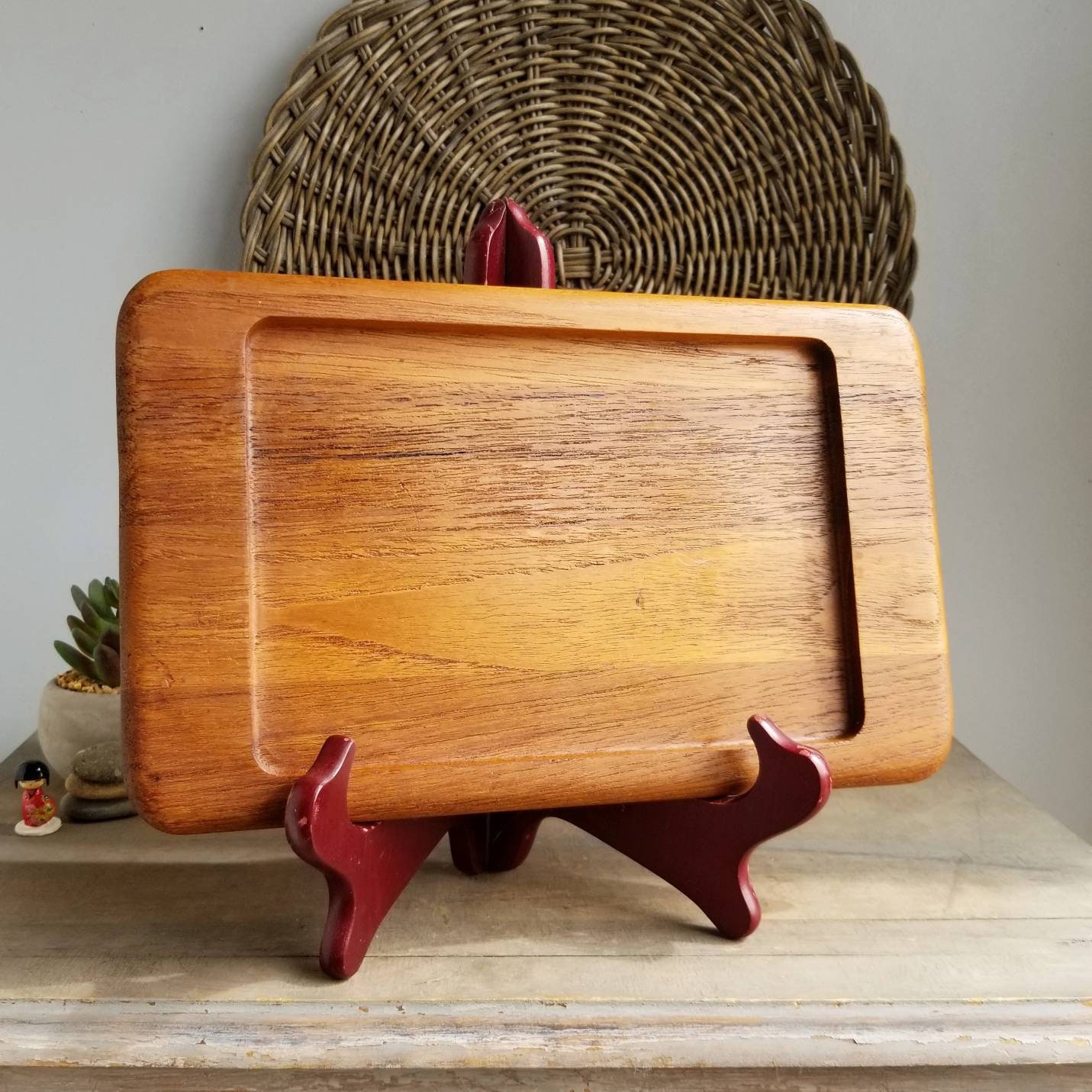 Digsmed Denmark Teak Serving Tray Or Cheese Board 1960s Small Vintage Mid Century Wood Snack Tray Made In Denmark Danish Modern Kitchen