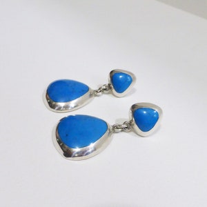 Turquoise and Sterling Silver Dangle Earrings