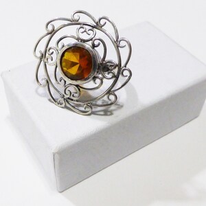 Sterling Silver Citrine Flower Ring