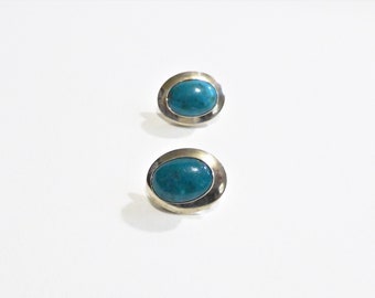 Turquoise and Sterling Silver Navajo Earrings