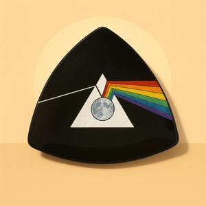 Talerz z hołdem dla Pink Floyd: ręcznie malowana fanowska grafika Dark Side of The Moon