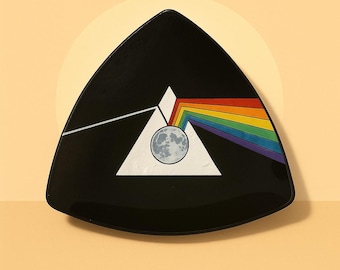 Piatto tributo ai Pink Floyd: Fan Art dipinta a mano di Dark Side of The Moon