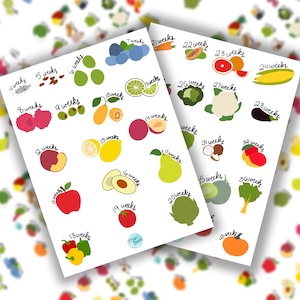 Schwangerschafts Stickerbogen - Woche für Woche Schwangerschaftsaufkleber