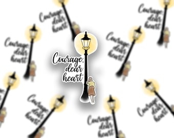 Lucy in Narnia Quote Sticker - "Courage, dear heart" sticker - Chronicles of Narnia Sticker