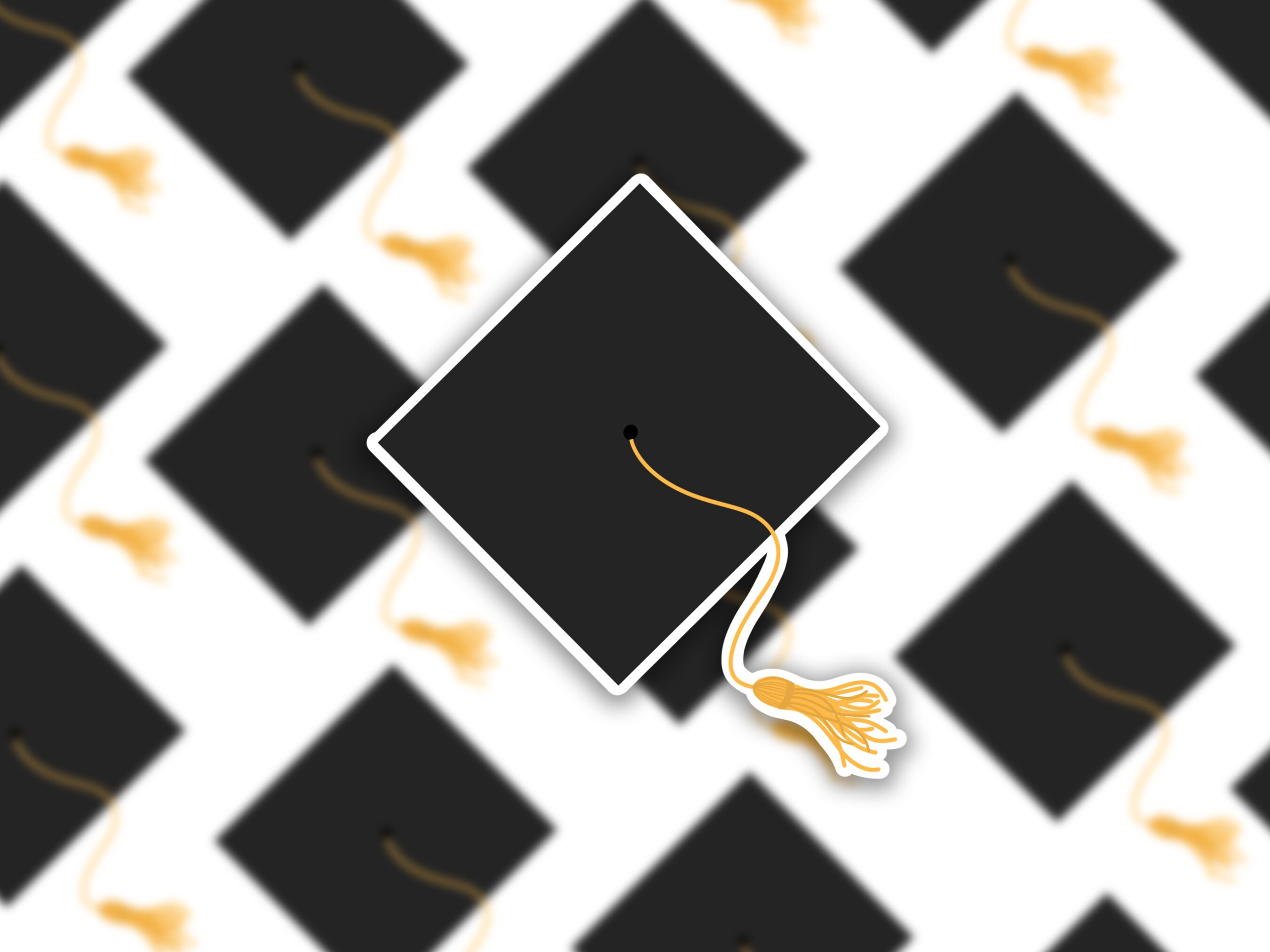 Graduation Cap Drawing Sticker School Graduation Sticker - Graduation Cap Sticker - Etsy