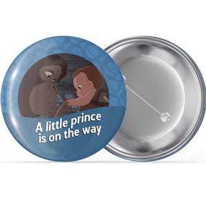 Baby Boy I&#39;m Celebrating Button - &quot;Ein kleiner Prinz ist unterwegs!&quot; Button - Disney Feier Button