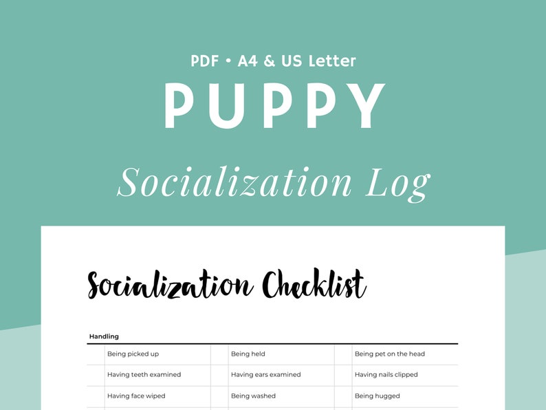 Printable Puppy Socialization Checklist - Etsy