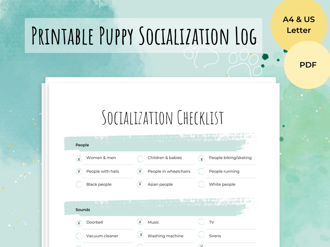 Printable Puppy Socialization Checklist Downloadable PDF - Etsy