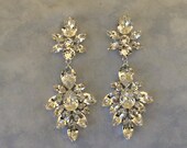 Clear Swarovski Crystal Statement Earrings, long wedding earrings, bridal earrings, teardrop earrings, diamond Crystal, chandelier earrings