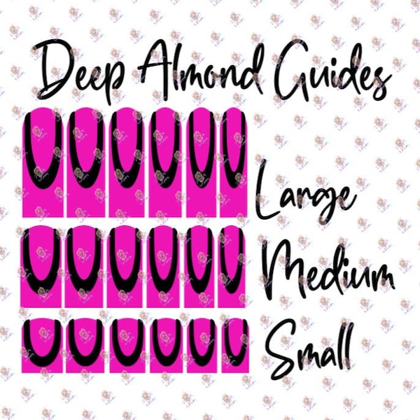 Deep Almond  Nail Guide Nail Sticker |Nail Stencil