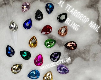 XL 3D Glass Teardrop Rhinestones/ Nail Charms/Big Bling/Nail Art