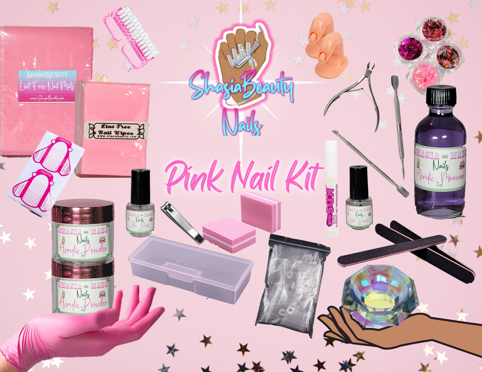 Pink Nail Tech Kit Acrylic Nail Kit Pink Nail Tech Suppliesnail Tech Kit  Beginner Nail Tech - Etsy