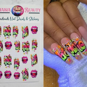 Baddie Graffiti Nail Sticker or Nail  Decal Option