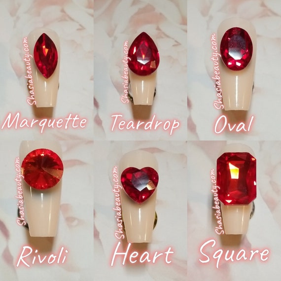 XL Red 3D Glass Rhinestones/ Nail Charms/Big Bling/or 28pc Storing Crystal Kit