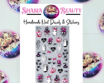 5D Halloween Nail Stickers | Spooky Glam Goth Decals