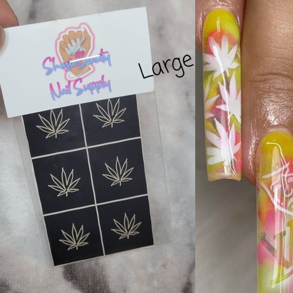 Cannabis Variety Airbrush Nail Stencils| Cute Weed Stencil| Stoner Nails| 420 Nails