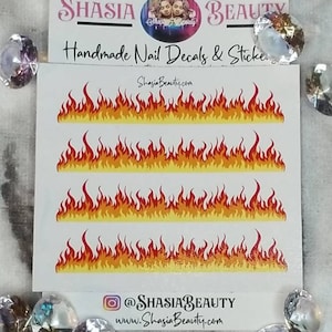 Fire Flame Nail Decals/ XXL Decals/ Short Decals/ Fire Nils/Flame Nails/ Water Decal/Easy Nail Art