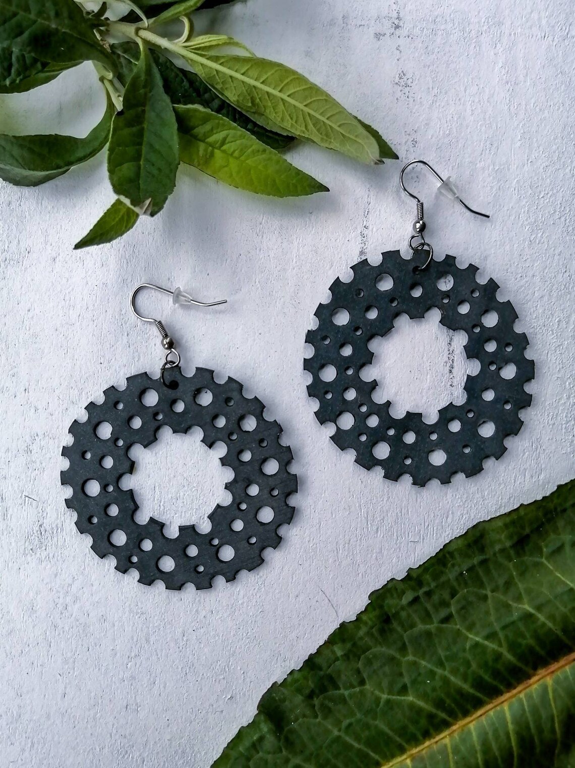 Bike Tire Earrings Upcycled Rubber Earrings Etsy