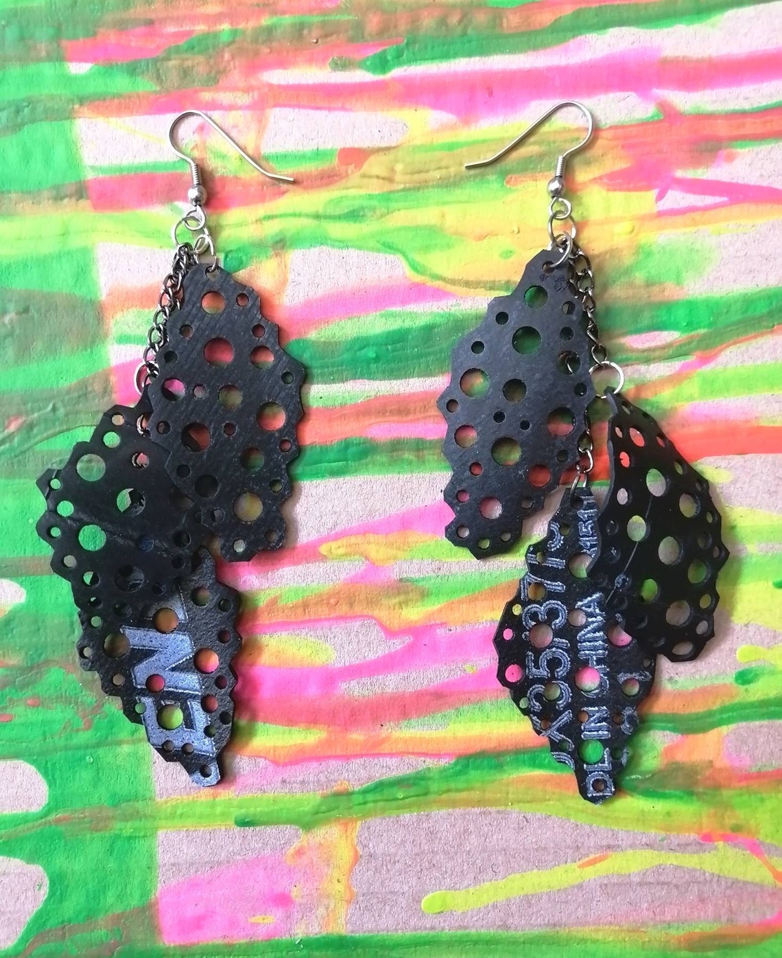 Bike Tire Earrings Upcycled Inner Tube Earrings Etsy