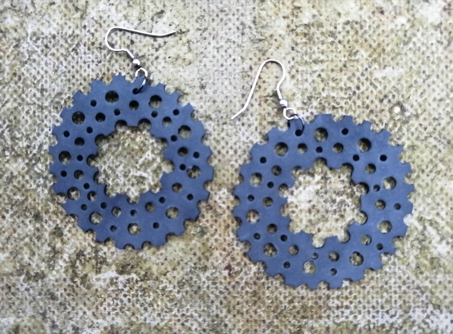 Bike Tire Earrings Upcycled Rubber Earrings Etsy