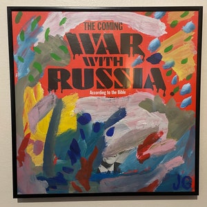 Handbemalte Vinyl-Schallplatte | „Der kommende Krieg mit Russland“ | Geschenk für Plattensammler, Musikliebhaber | Einzigartige Kunst aus der Schallplattensammlung
