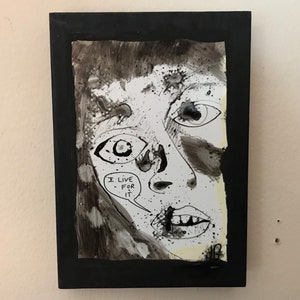 5x7 "India Ink Drawing on Photo Paper Mounted on Wood Panel / Small Original Art / Unique Comic Book Graphic Novel Style Illustration