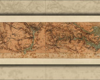 24x36 Vintage Reproduction Civil War Map of Orange County Virginia c1800/'s