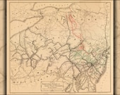 Poster, Many Sizes Available Map Pennsylvania Lehigh Valley Railroads 1884