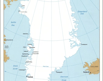 Poster, Many Sizes Available; CIA map of greenland 1976