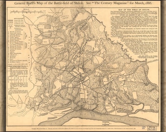 Poster, Many Sizes Available; General Buells Map Battle Field Of Shiloh 1862