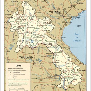 Poster, Many Sizes Available; Cia Map Of Laos 2003