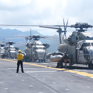 Poster, Many Sizes Available; CH-53 Sea Stallion helicopters USS Bonhomme Richard (LHD 6)
