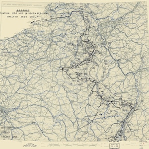 Poster, viele Größen erhältlich; Karte 26 Dez 1944 Ardennenschlacht