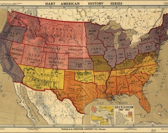 Poster, Many Sizes Available; civil war map of united states