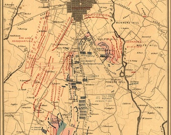 Poster, Many Sizes Available; Map Of Battle Of Gettysburg On Third Day