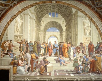 Póster, muchos tamaños disponibles; Escuela de Atenas, por Rafael 1511-12, Platón Aristóteles Sócrates