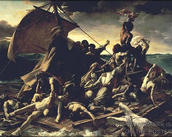 Lienzo de arte impreso de Theodore Gericault: La balsa de la